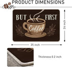But First Coffee Themed Decorative Front Door Mat, Welcome Doormat - Image 3