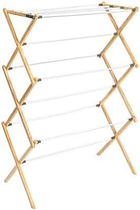 Household Essentials X-Frame Clothes Drying Rack, Stabile Wood Frame by HouseholdEssentials