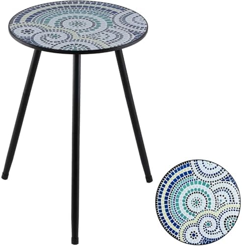 1 Pack Metal Outdoor Side Table Small Outside Round End Table by PartyZealot