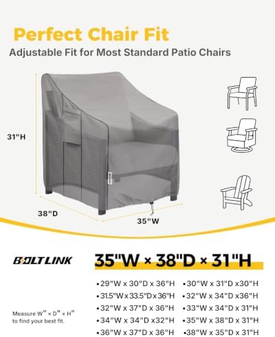 Patio Chair Covers Waterproof, Heavy Duty, 2 Pack - Image 2