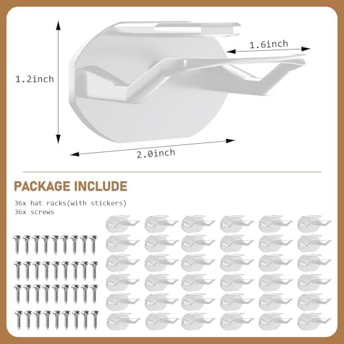 Niunuerga 36 Pack Adhesive Hat Hooks - Image 4