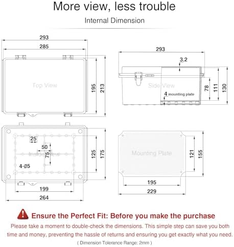 QILIPSU Junction Box IP67 Waterproof Plastic Electrical Enclosure Outdoor - Image 6
