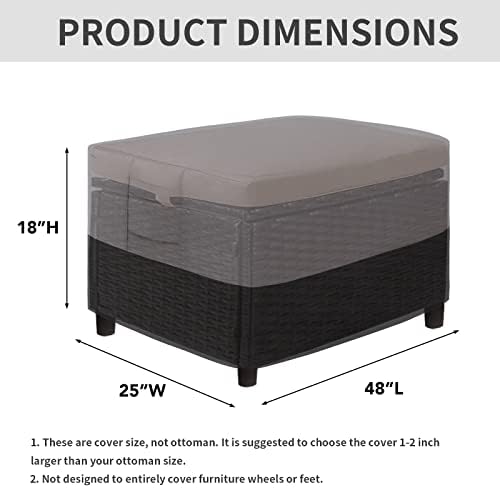 Easy-Going Heavy Duty Outdoor Ottoman Cover - Image 2