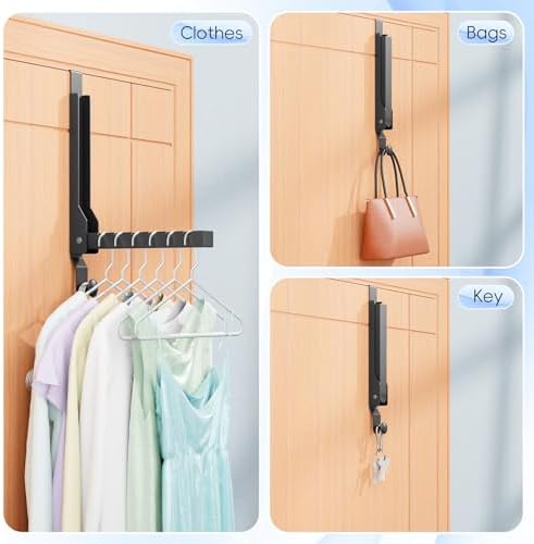 4 Pack Over The Door Hanger Folding Clothes Drying Rack, Folding Hanging Coat - Image 6