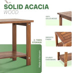 Acacia Wood Adirondack Side Table, 2-Tier Outdoor End Table - Image 4