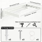 Wall Mounted Clothes Drying Rack 27 inches, Foldbale Laundry Drying Rack 6 Rods - Image 2
