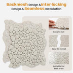Beige Pebble Mosaic Tile, 8 Sheets - Image 4
