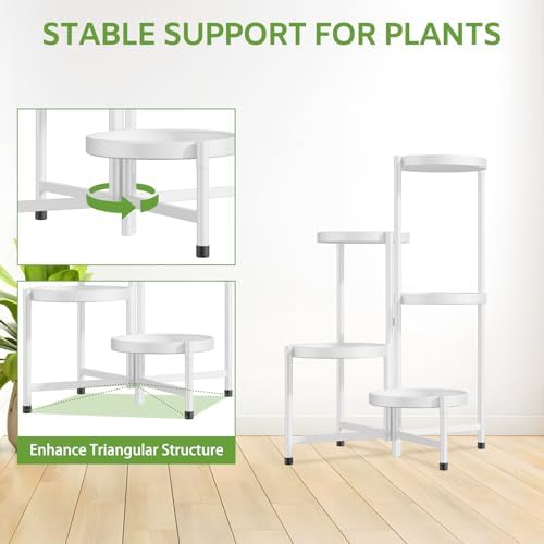 iDavosic.ly 5 Tier Large Plant Stand Indoor Outdoor, 10 In Wide Tray - Image 5
