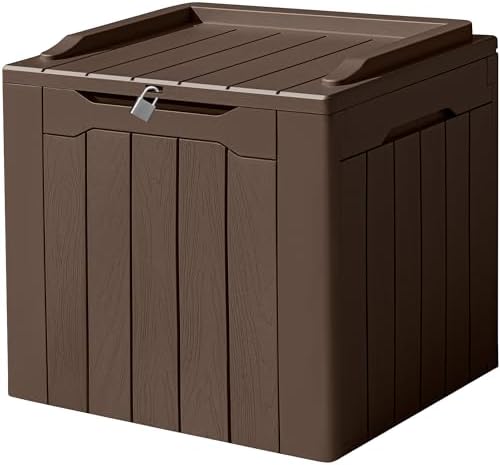 Devoko 31 Gallon Waterproof Outdoor Storage Box Resin Deck Box Lockable and UV by DEVOKO