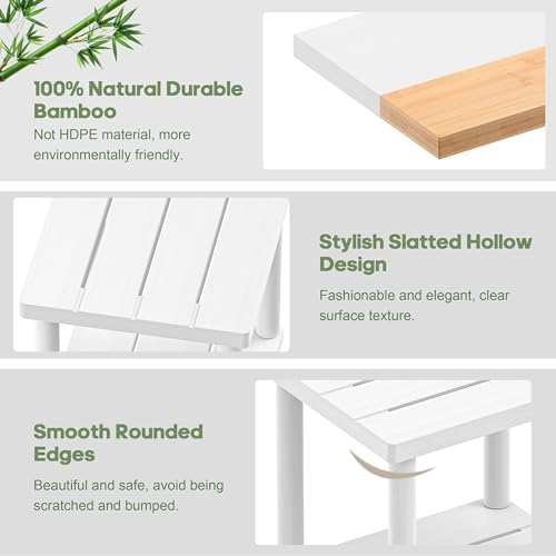 LEJANEOYE Outdoor Side Table, 2-Tier Small Outdoor Table - Image 5