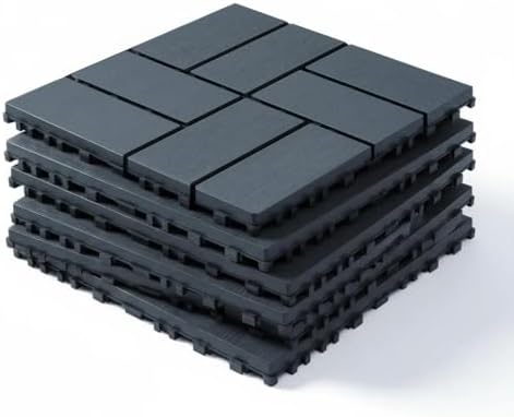 Interlocking Deck Tiles 44 Pack, Plastic Outdoor Deck Tiles by YumiMuasy