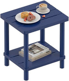 Outdoor Side Table with 2-Tier, Bamboo Small Patio Adirondack Tables by LEJANEOYE