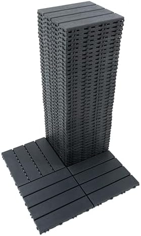 Plastic Interlocking Deck Tiles 12"x12" Waterproof Outdoor Patio Flooring PP - Image 6
