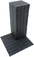Plastic Interlocking Deck Tiles 12"x12" Waterproof Outdoor Patio Flooring PP - Image 6
