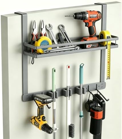 Over Door Tool Organizer, Heavy Duty Utility Rack by EARLESSBEAR