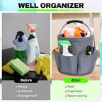 17L Cleaning Caddy with Handle Foldable 6 Pockets - Image 3