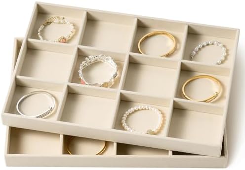pickpiff Drawer Jewelry Organizer & Display Trays: 2pcs 12grid Velvet Stackable by pickpiff