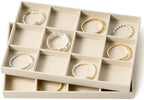 pickpiff Drawer Jewelry Organizer & Display Trays: 2pcs 12grid Velvet Stackable by pickpiff
