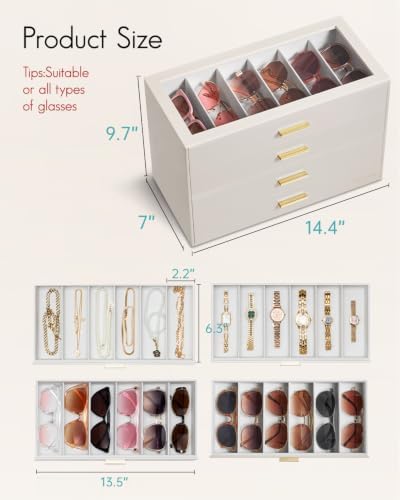 VLANDO 24-Slot Sunglasses Organizer Case - Image 5