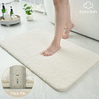 Ivory Bathroom Rug Set 2 Piece Bath Mat 21x34'' &U Shape Toilet Rug 21x21'' - Image 6