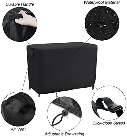 Kingling Grill Cart Cover for Metal Prep Cart 46''L x 25''W x 40''H - Image 4