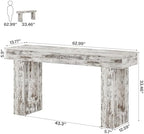 Tribesigns 63-Inch Long Console Table, Farmhouse Wooden Sofa Table Behind The - Image 2
