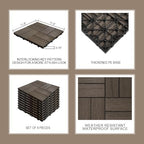 JJWOOD Interlocking Deck Tiles, Co-Extruded Wood-Look Outdoor Floor Tiles - Image 4