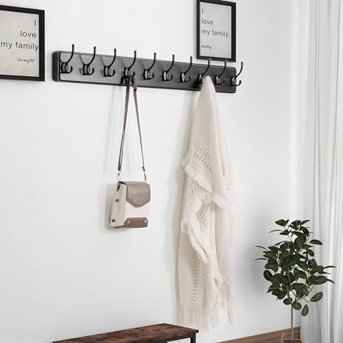 Dseap Wall Mounted Coat Rack: 38-1/4" Long, Heavy-Duty, 10-Double-Hooks Wooden - Image 5