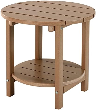 LZRS Round Adirondack Side Table Double End Table, Outdoor Side Tables by LZRSPET