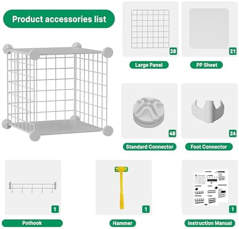 Wire Cube Storage Organizer, 12 Cubes Converted into 14 Cubes, Sturdy Metal - Image 6