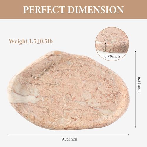 Koville Luxurious Natural Pink Marble Vanity Tray, Cloud Shape Serving Stone - Image 2
