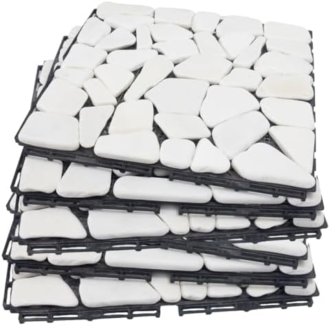 DIY Stone Tile Deck Tile, Durable Patio Garden Interlocking Decking12 6PCS by Unknown