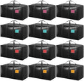 12 Pack Moving Bags with Full-Open Side Zipper, Extra Large 93L Heavy Duty by RMOHRO