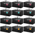 12 Pack Moving Bags with Full-Open Side Zipper, Extra Large 93L Heavy Duty by RMOHRO