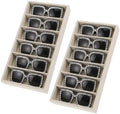 2 Pack Sunglass Drawer Organizer, 6 Grid Velvet Glasses Tray, Eyeglasses by Unknown