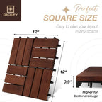 Acacia Wood Interlocking Deck Tiles Outdoor Flooring - Image 5