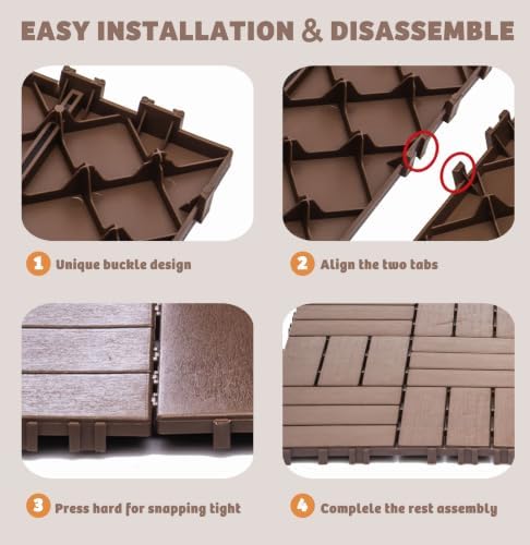 68-Pack 11.42" Interlocking Deck Tiles - Image 7