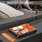 SITHON Valet Tray Desktop Storage Organizer, Removable 2 Compartments Catchall - Image 6