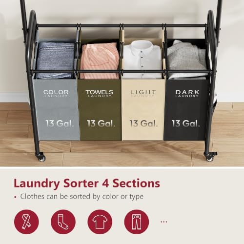 Tajsoon Laundry Sorter Cart - Image 4