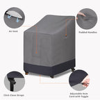 Easy-Going Outdoor Stackable Chair Cover, 2 Pack-28Wx36Dx47H inch - Image 4