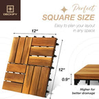 9-Piece Acacia Wood Interlocking Deck Tiles - Image 5