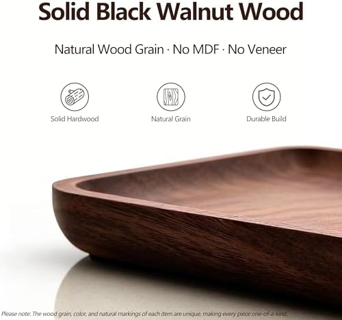 Solid Black Walnut Wooden Key Tray, Key Bowl - Image 3