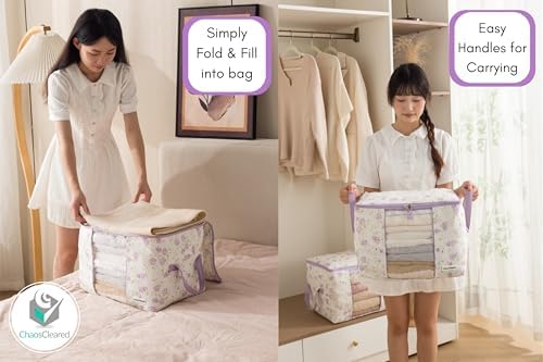 Chaos Cleared Canvas Storage Bags Designer Organizer 2 Pack – Seasonal Storage - Image 3