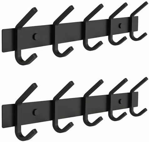 Coat Rack Wall Mount – 15 Inch Stainless Steel Hook Rail by SAYONEYES