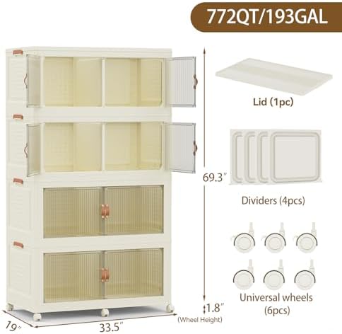 SAILUN 760Qt Stackable Storage Bins, Storage Cabinet - Image 5