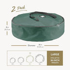 ZOBER 2 Pack Oxford Christmas Wreath Storage Container 36 Inch - Image 2