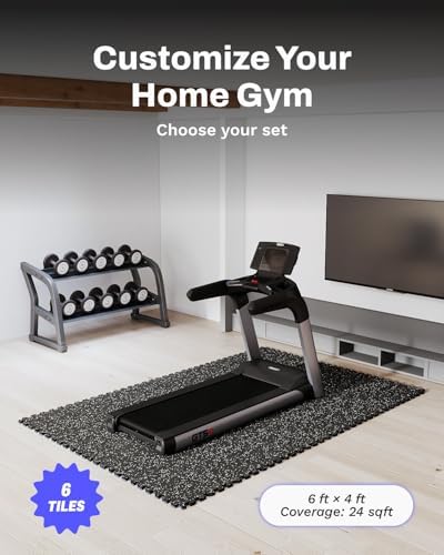 AIRHOP 0.56in Thick 24 Sq Ft Exercise Equipment Mats, 6 Tiles Upgraded Rubber - Image 4