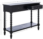 SAFAVIEH Athena 2-Drawer Wood Console Entryway Table, 35.5" Black CNS5702B - Image 3