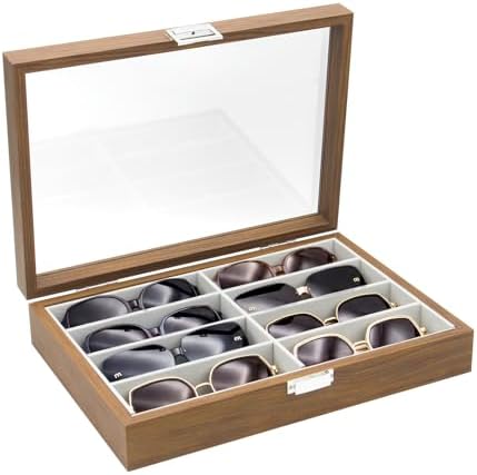 8 Slots Sunglass Organizer, PU Leather Eyewear Display Tray by Unknown