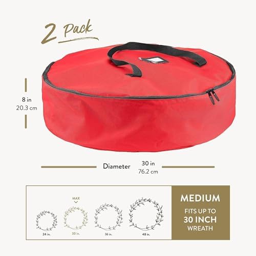 ZOBER 2 Pack Oxford Christmas Wreath Storage Container 30 Inch - Image 6